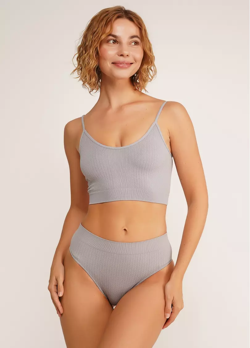 Фактурні безшовні бразиліана BRASILIAN BRIEFS BRAID griffin (сірий)