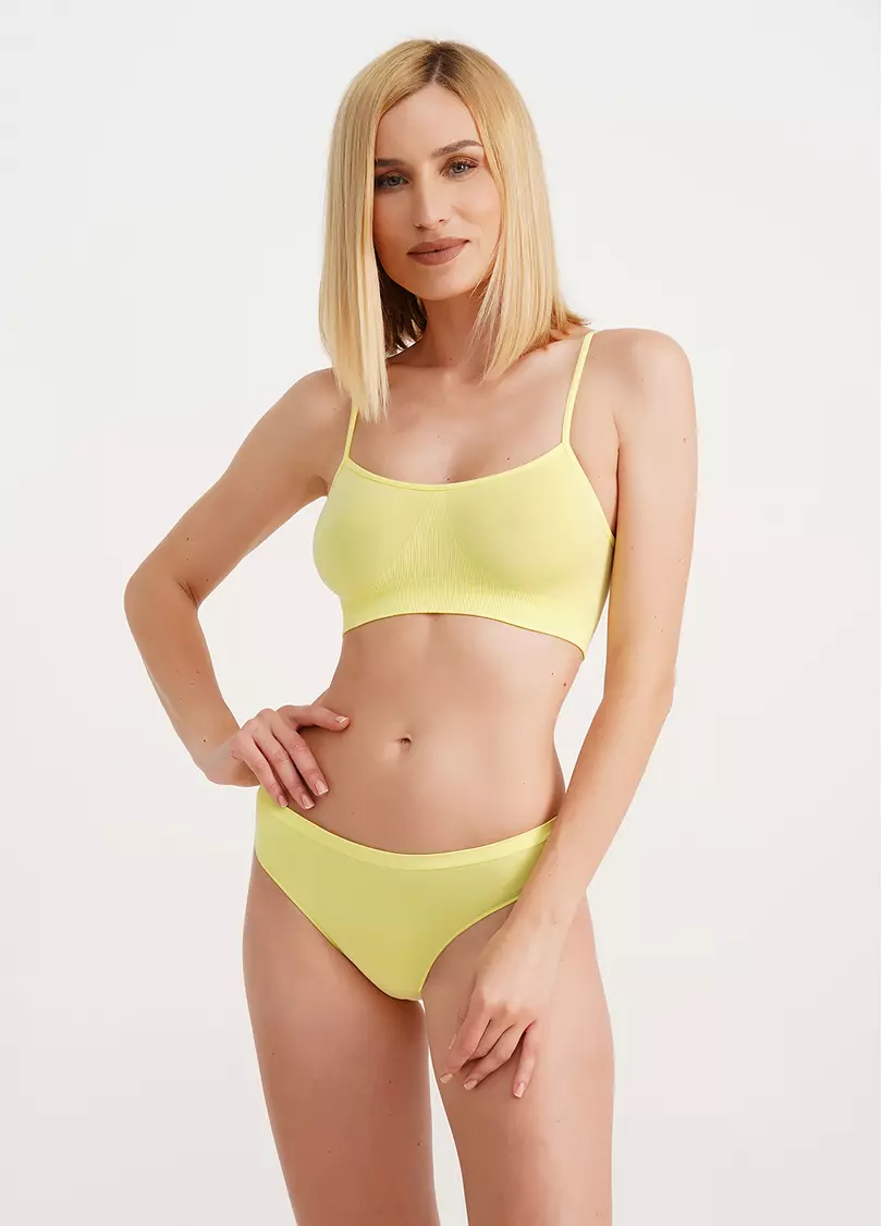 Бесшовные трусы бразилиана BRASILIAN BRIEFS COLOR charlock (желтый)