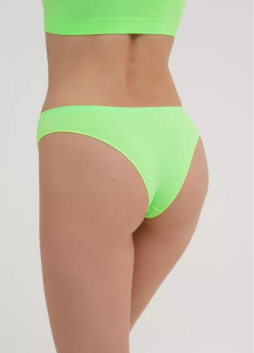 Бесшовные трусы бразилиана BRASILIAN BRIEFS COLOR green neon (неоновый зеленый)