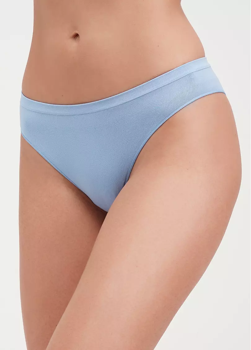 Бесшовные трусы бразилиана BRASILIAN BRIEFS COLOR lacecap hydrangea (голубой)