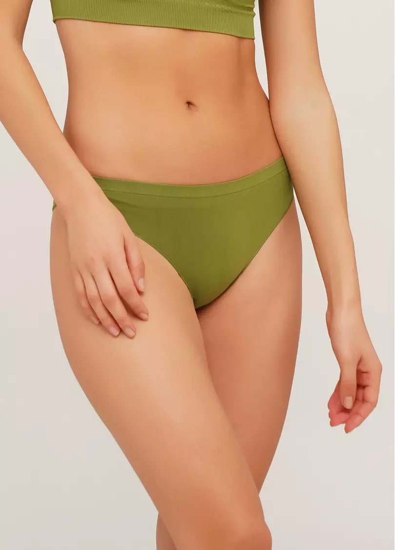 Безшовні труси бразиліана BRASILIAN BRIEFS COLOR olive branch (зелений)