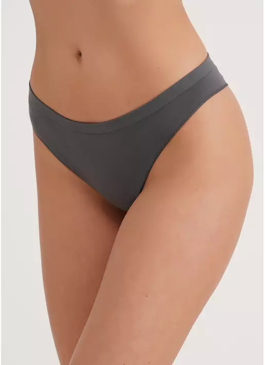 Бесшовные трусы бразилиана BRASILIAN BRIEFS COLOR poppy seed (серый)