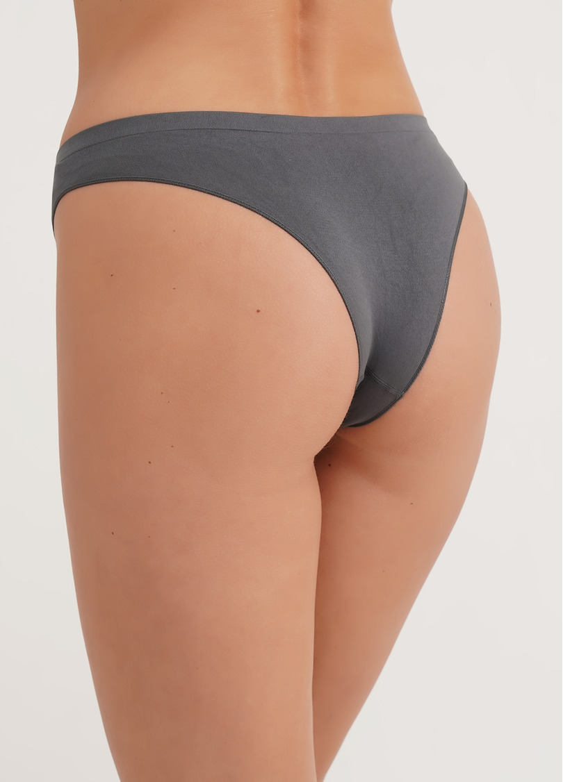 Безшовні труси бразиліана BRASILIAN BRIEFS COLOR poppy seed (сірий)