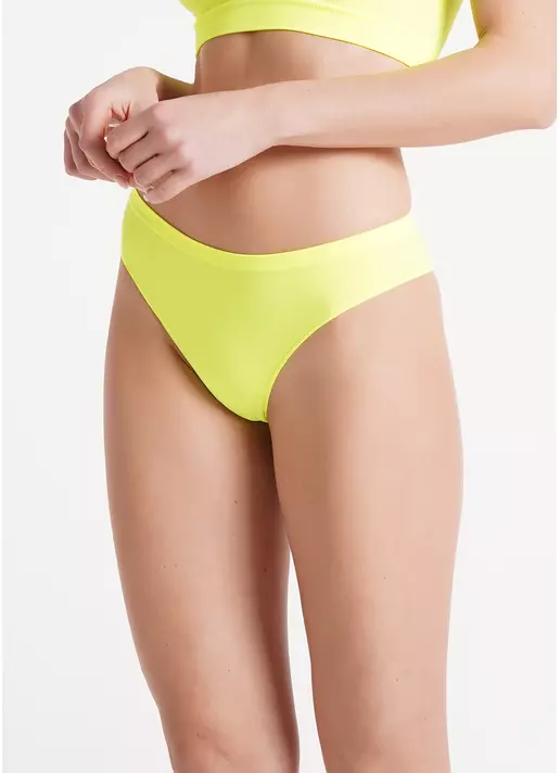 Бесшовные трусы бразилиана BRASILIAN BRIEFS COLOR yellow neon (неоновый желтый)