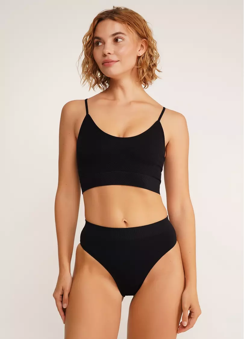 Безшовні бразиліана з фактурним візерунком BRASILIAN BRIEFS GRAIN black (чорний)