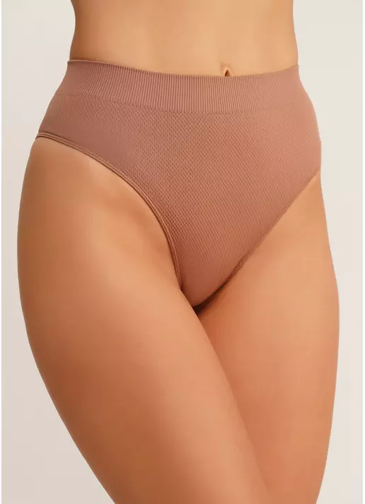 Безшовні бразиліана з фактурним візерунком BRASILIAN BRIEFS GRAIN mokko (коричневий)