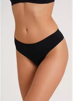 Трусики бразилиана в рубчик BRASILIAN BRIEFS RIB black (черный)