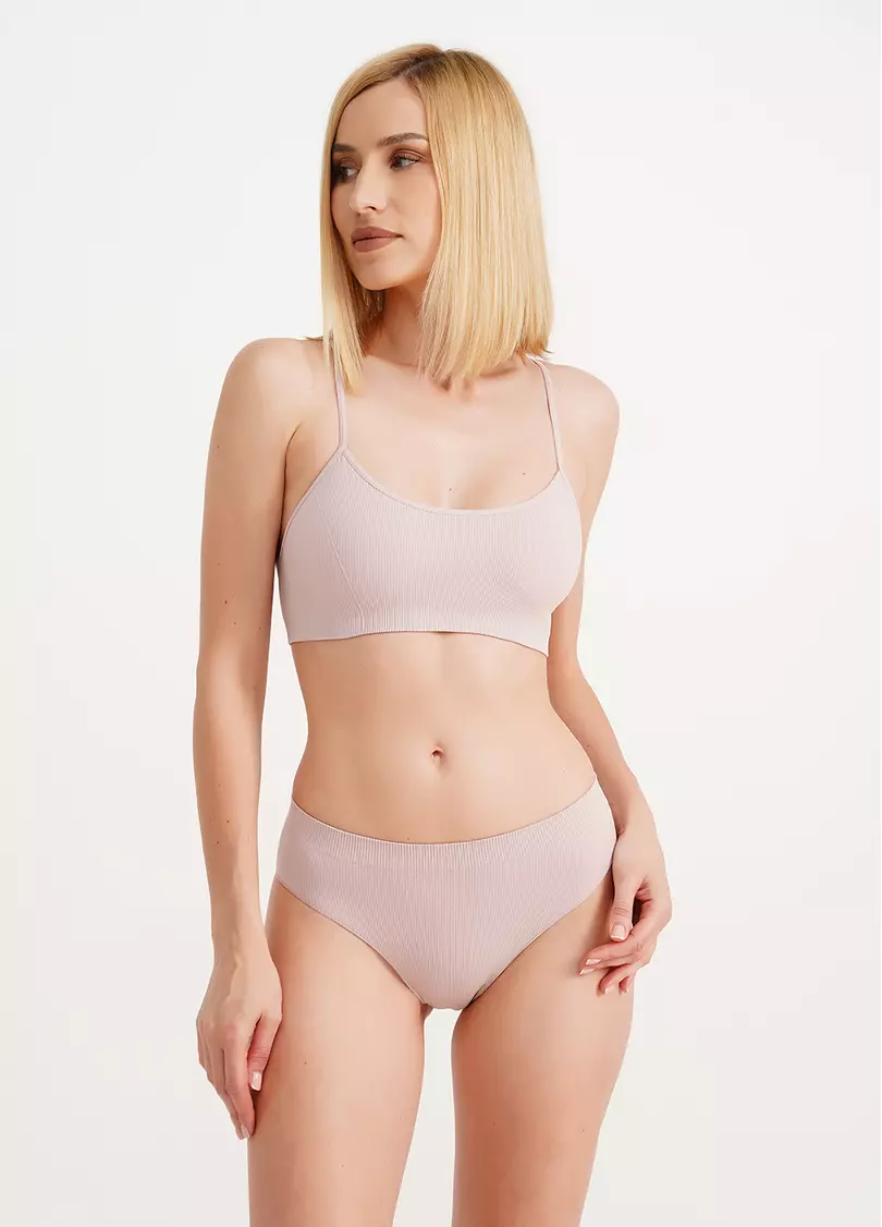 Трусики бразиліана в рубчик BRASILIAN BRIEFS RIB burnished lilac (рожевий)