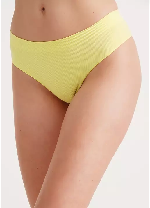 Трусики бразиліана в рубчик BRASILIAN BRIEFS RIB charlock (жовтий)