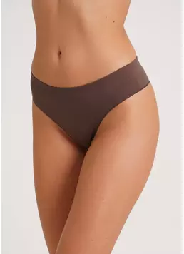 Трусики бразиліана в рубчик BRASILIAN BRIEFS RIB deep taupe (коричневий)