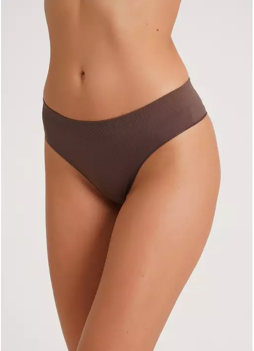 Трусики бразиліана в рубчик BRASILIAN BRIEFS RIB deep taupe (коричневий)