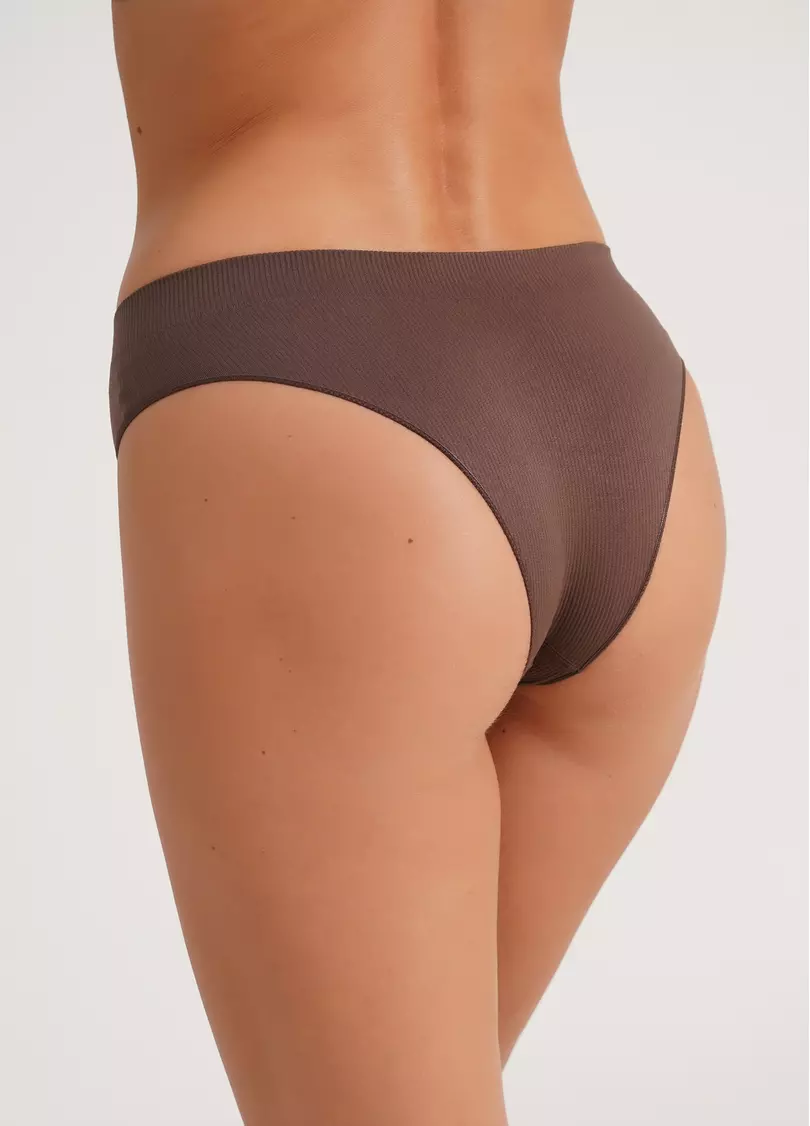Трусики бразилиана в рубчик BRASILIAN BRIEFS RIB deep taupe (коричневый)