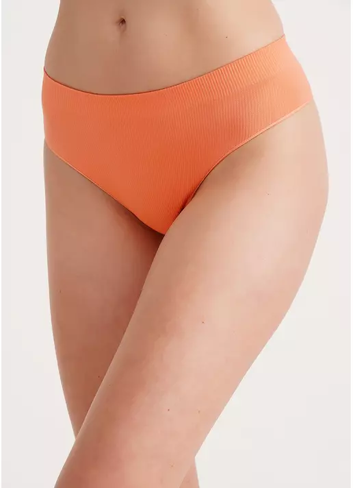 Трусики бразиліана в рубчик BRASILIAN BRIEFS RIB desert flowers (помаранчевий)