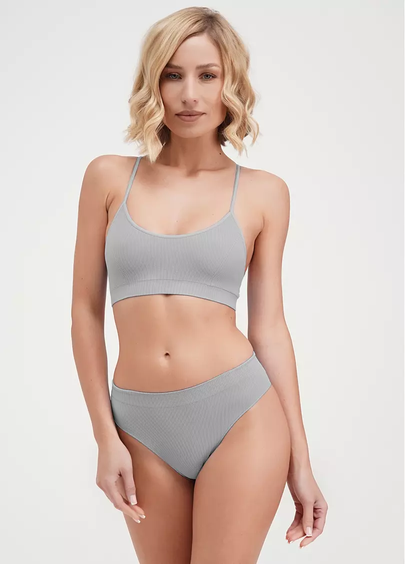 Трусики бразиліана в рубчик BRASILIAN BRIEFS RIB griffin (сірий)