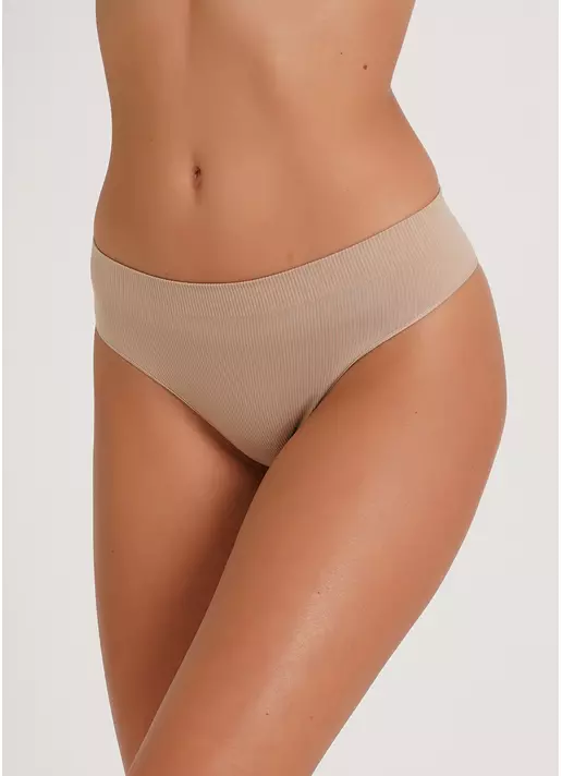 Трусики бразилиана в рубчик BRASILIAN BRIEFS RIB naturale (бежевый)