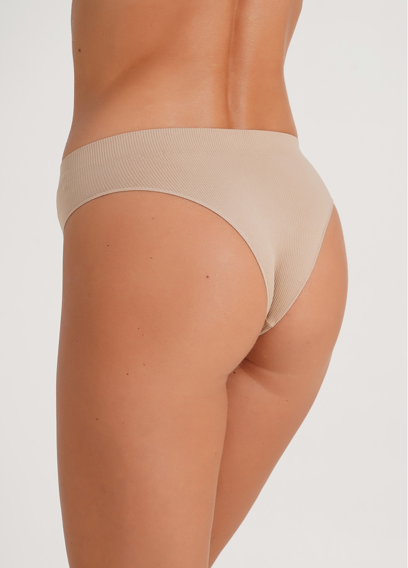 Трусики бразиліана в рубчик BRASILIAN BRIEFS RIB naturale (бежевий)