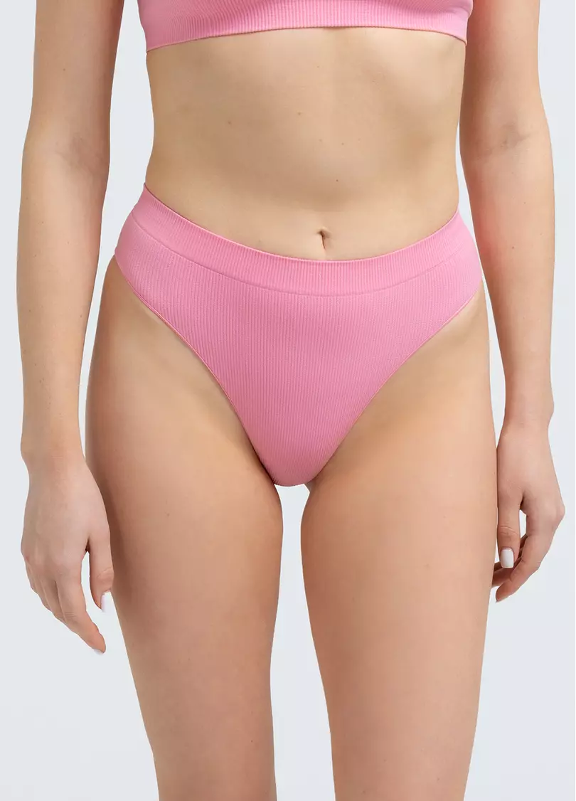 Трусики бразиліана в рубчик BRASILIAN BRIEFS RIB (рожевий)