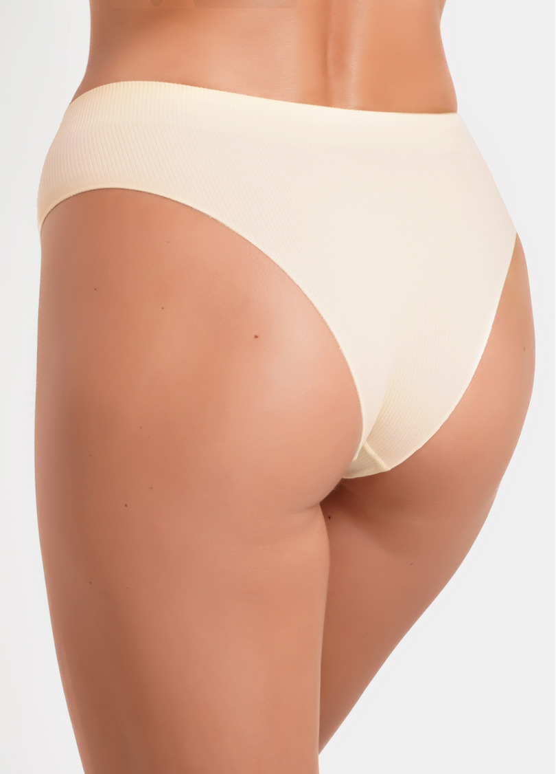 Трусики бразилиана в рубчик BRASILIAN BRIEFS RIB vanilla (желтый)