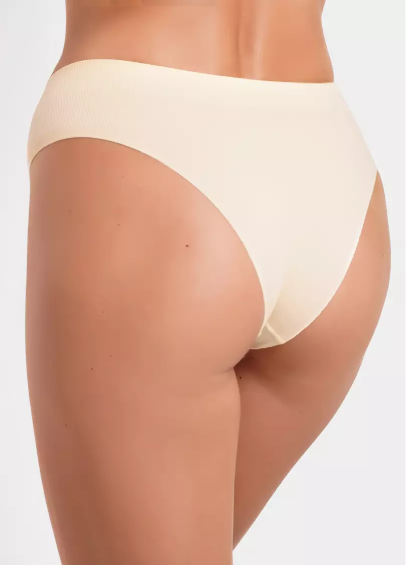 Трусики бразилиана в рубчик BRASILIAN BRIEFS RIB vanilla (желтый)