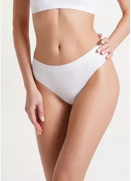 Трусики бразиліана в рубчик BRASILIAN BRIEFS RIB white (білий)