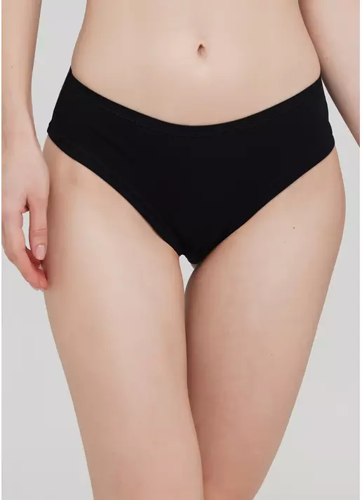 Широкие трусики бразилиана из хлопка Base 2206/60 black (черный)