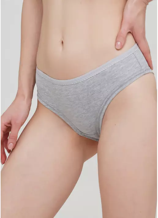 Широкие трусики бразилиана из хлопка Base 2206/60 grey (серый)