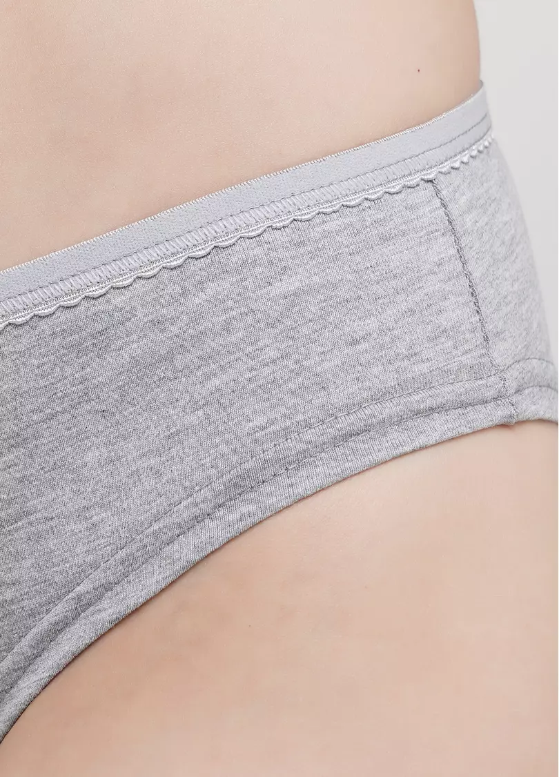 Широкие трусики бразилиана из хлопка Base 2206/60 grey (серый)