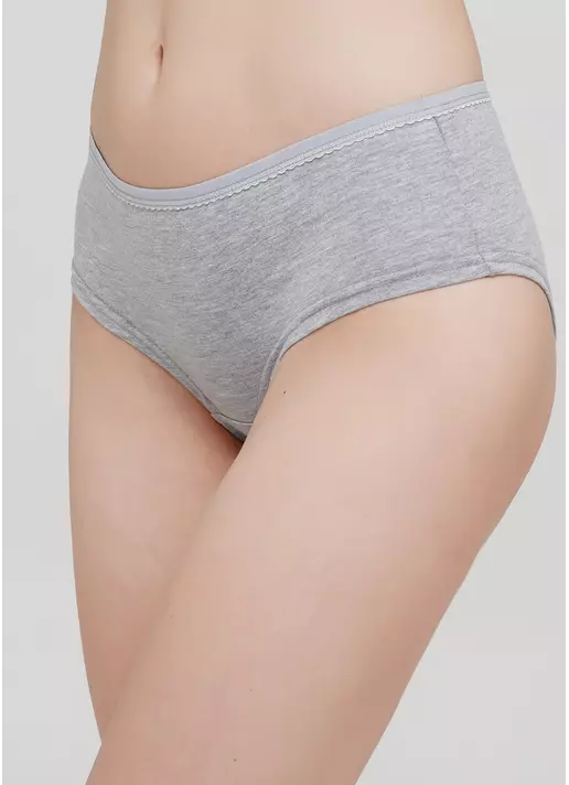 Хлопковые трусики кюлоты однотонные Base 2602/60 grey (серый)