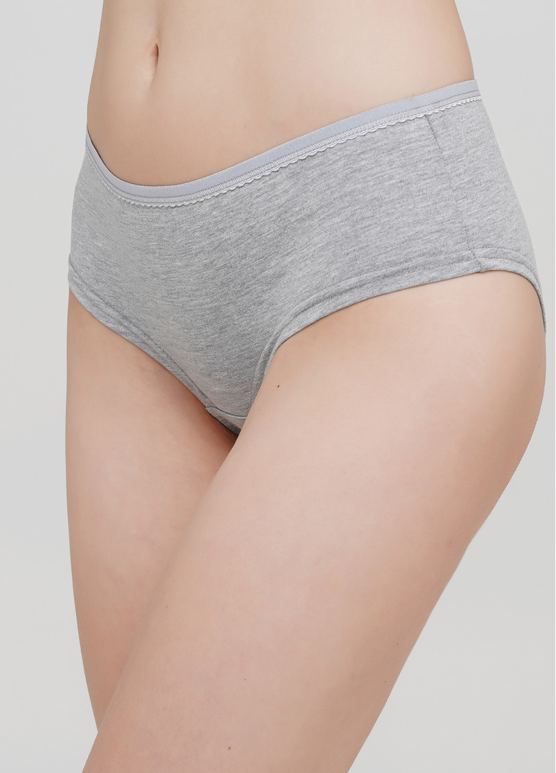 Бавовняні трусики кюлоти однотонні Base 2602/60 grey (сірий)