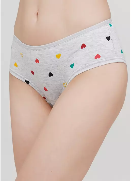 Хлопковые трусики кюлоты в сердечки Base 2602/60 melange hearts (меланж)