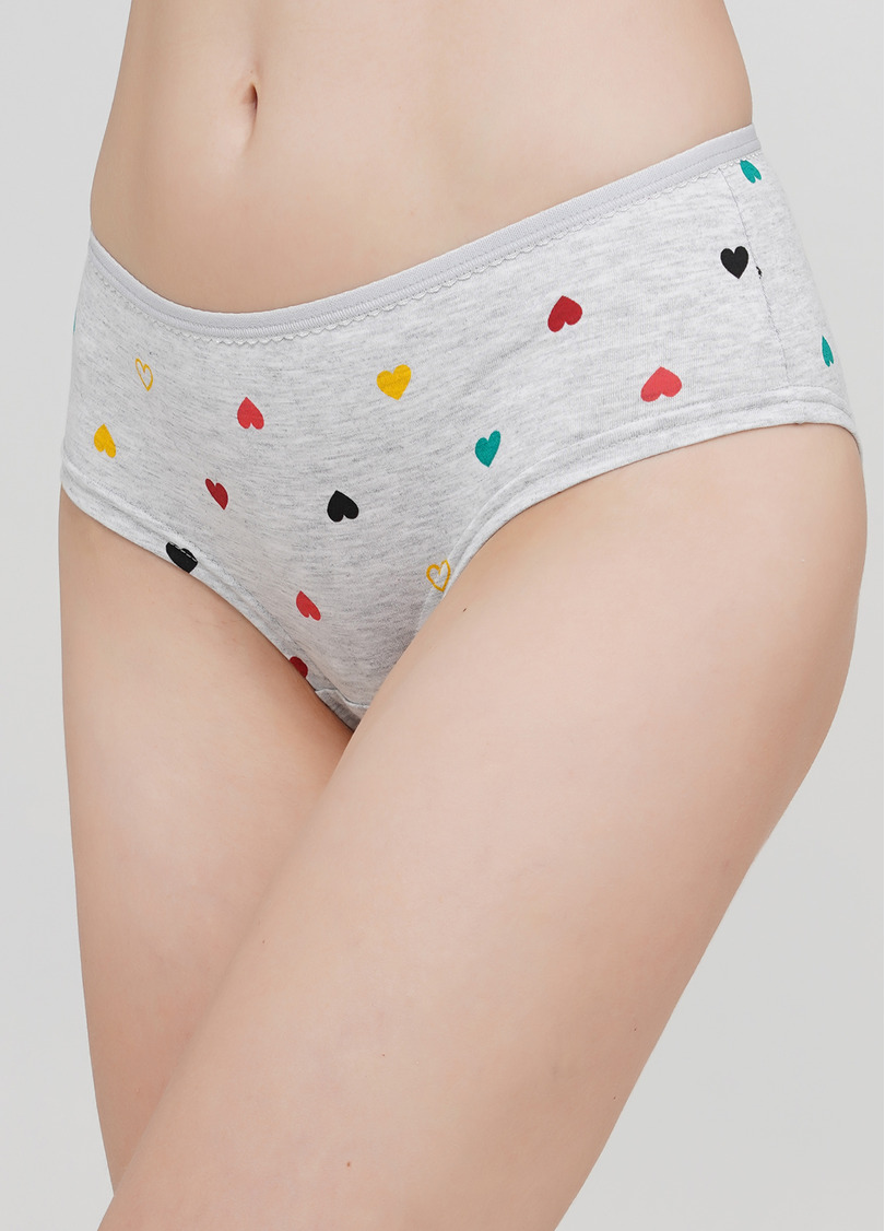 Бавовняні трусики кюлоти в сердечки Base 2602/60 melange hearts (меланж)