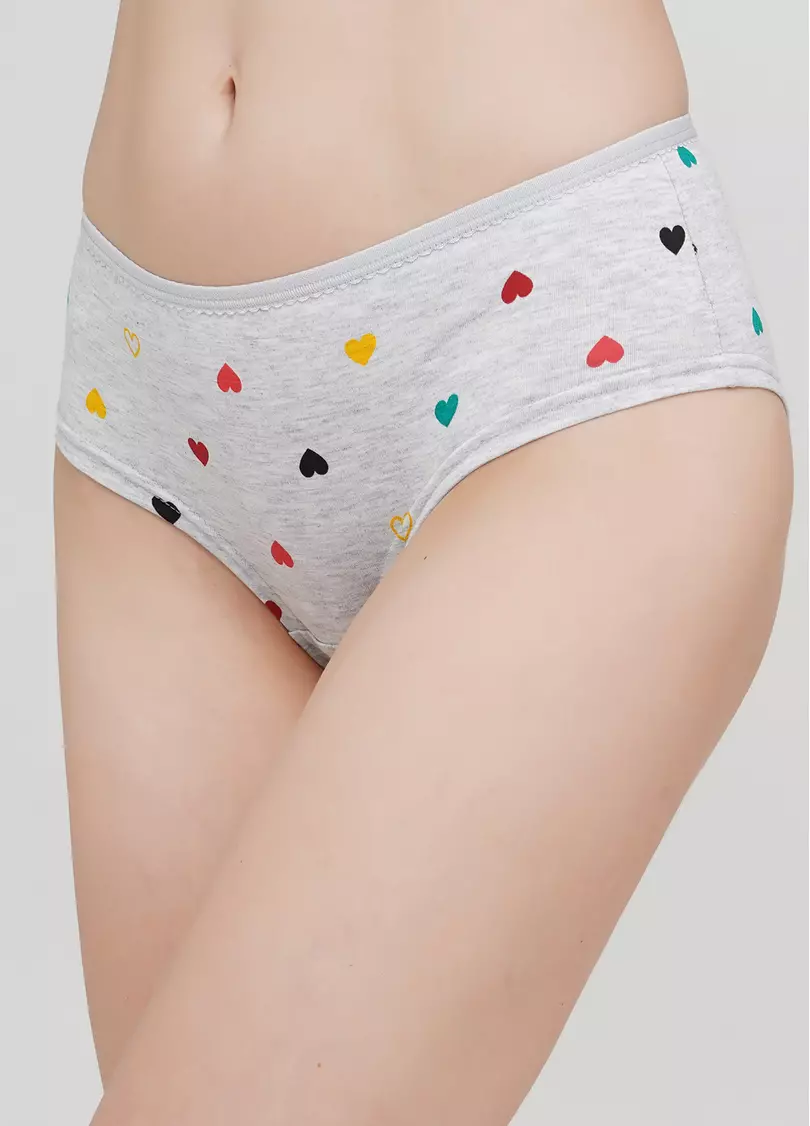 Бавовняні трусики кюлоти в сердечки Base 2602/60 melange hearts (меланж)
