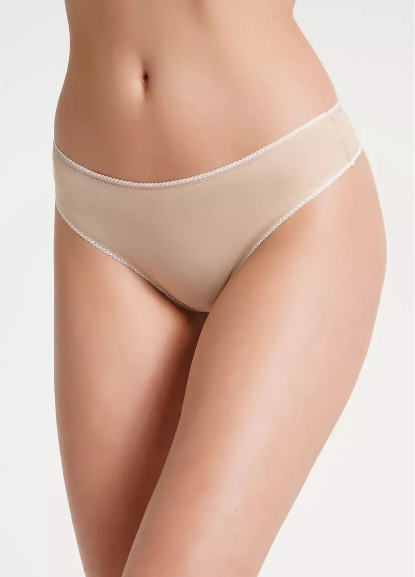 Трусики стрінги з бавовни Basic 2102/60 beige (бежевий)