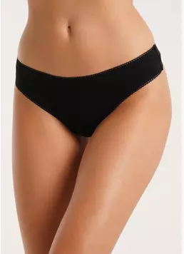 Трусики стринги из хлопка Basic 2102/60 black (черный)