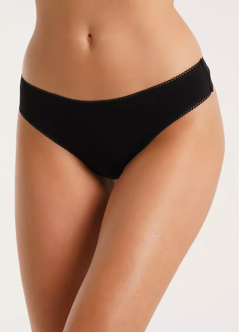 Трусики стрінги з бавовни Basic 2102/60 black (чорний)