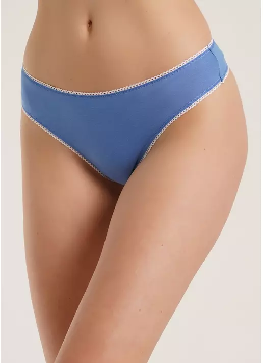 Трусики стринги из хлопка Basic 2102/60 blue (голубой)