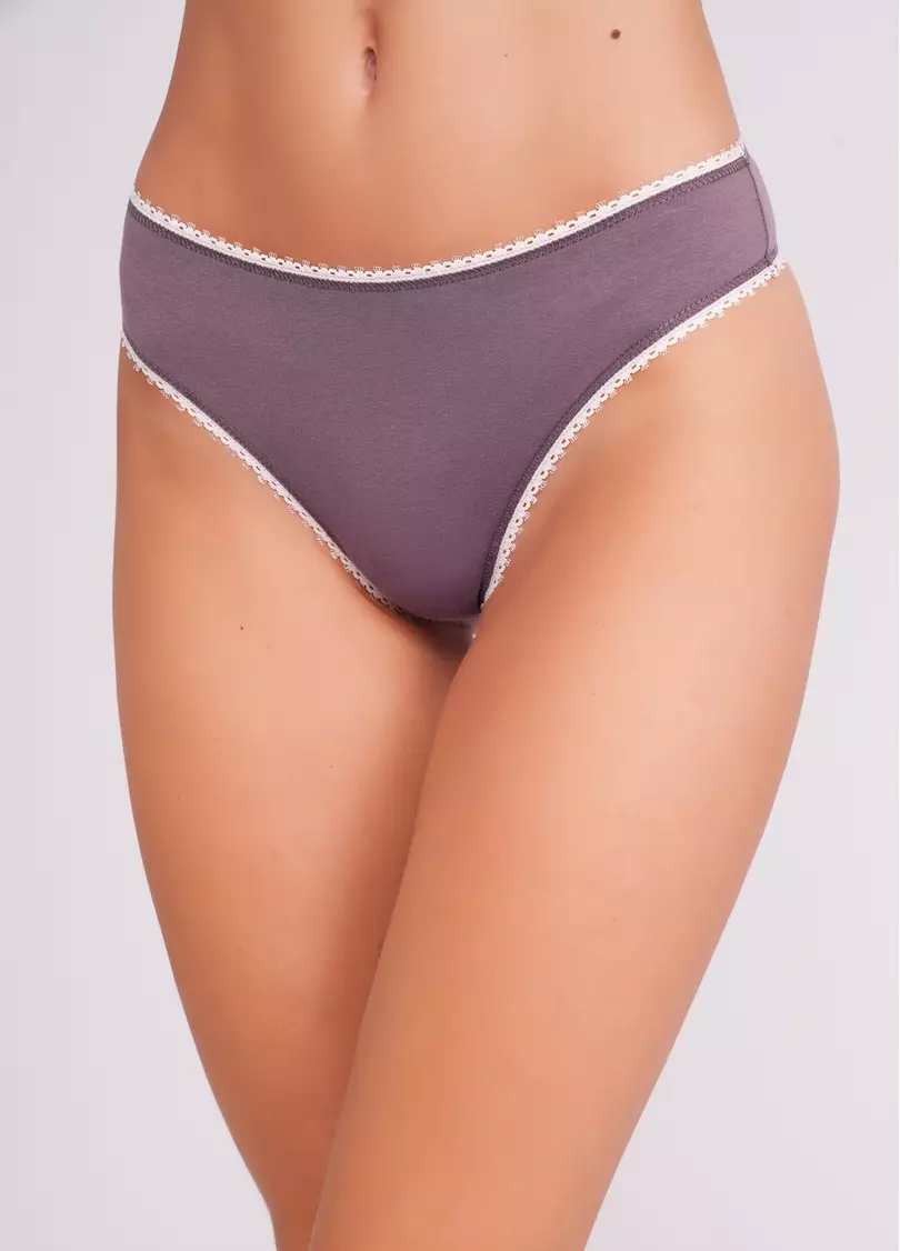 Трусики стрінги з бавовни Basic 2102/60 muted mauve (фіолетовий)