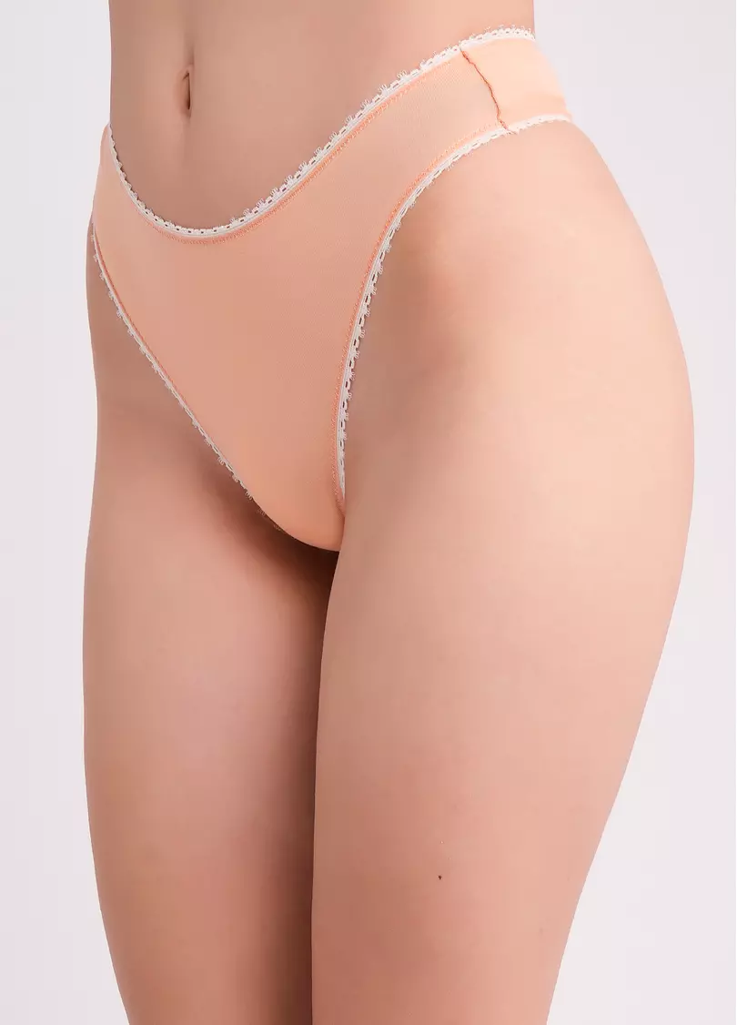 Трусики стрінги з бавовни Basic 2102/60 peach (помаранчевий)