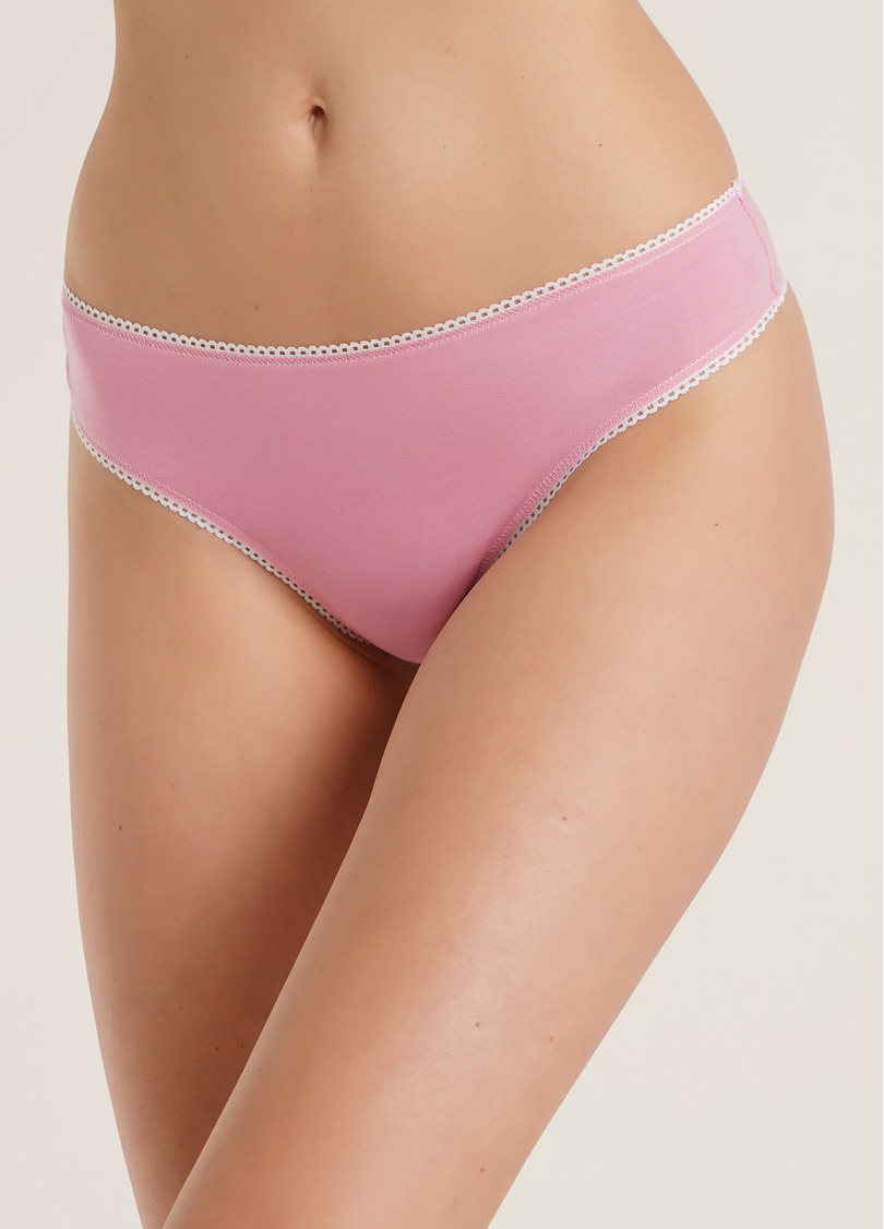 Трусики стрінги з бавовни Basic 2102/60 pink (рожевий)