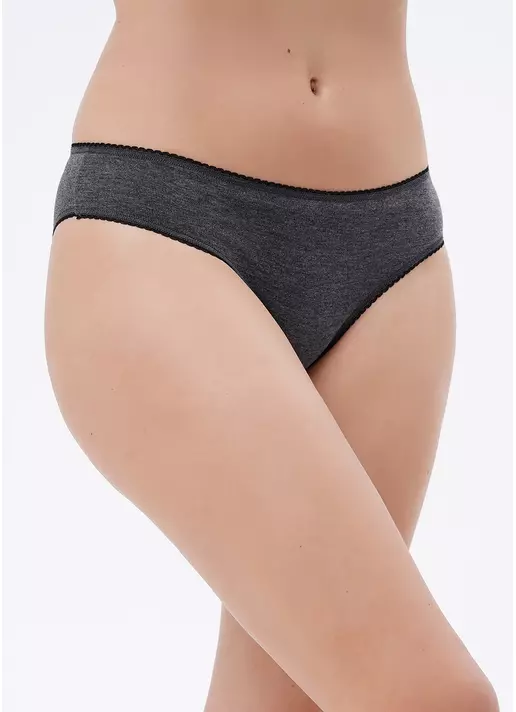 Трусики сліпи класичні з бавовни Basic 2301/50 dark grey melange (сірий меланж)