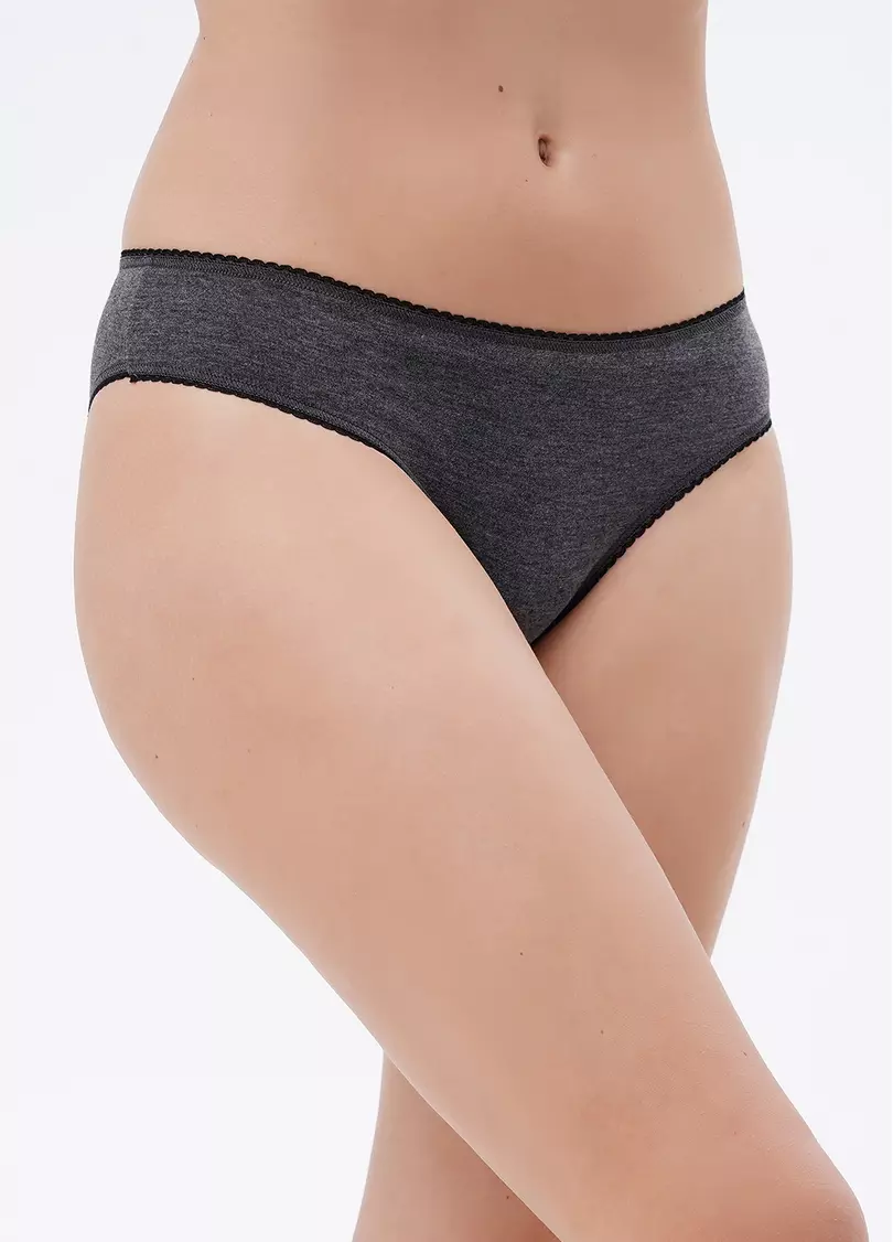 Трусики слипы классические из хлопка Basic 2301/50 dark grey melange (серый меланж)