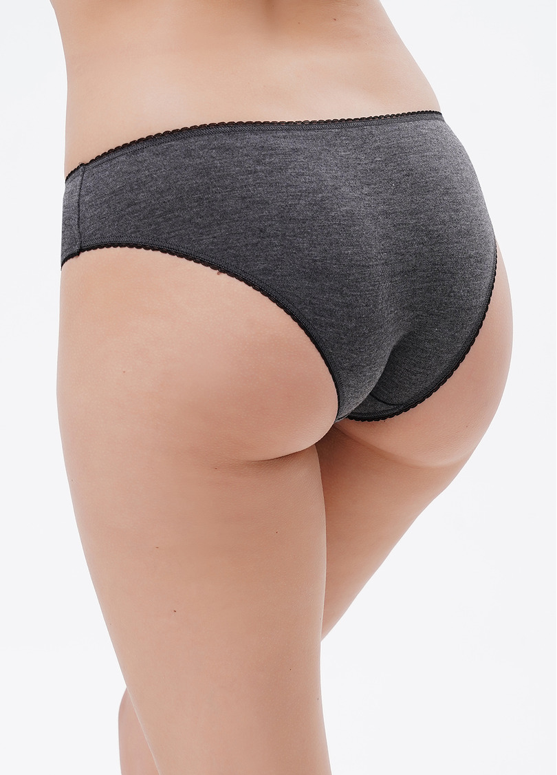 Трусики слипы классические из хлопка Basic 2301/50 dark grey melange (серый меланж)
