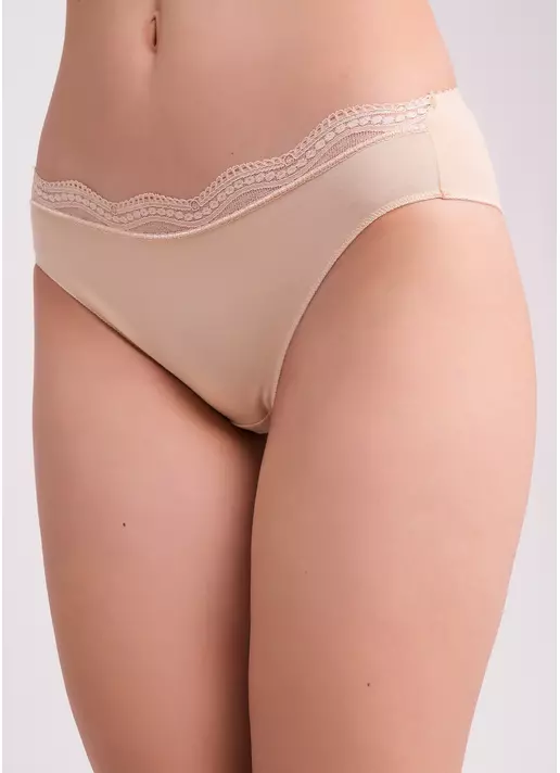 Труси бразиліана з бавовни Basic chic 2236/61 beige (бежевий)