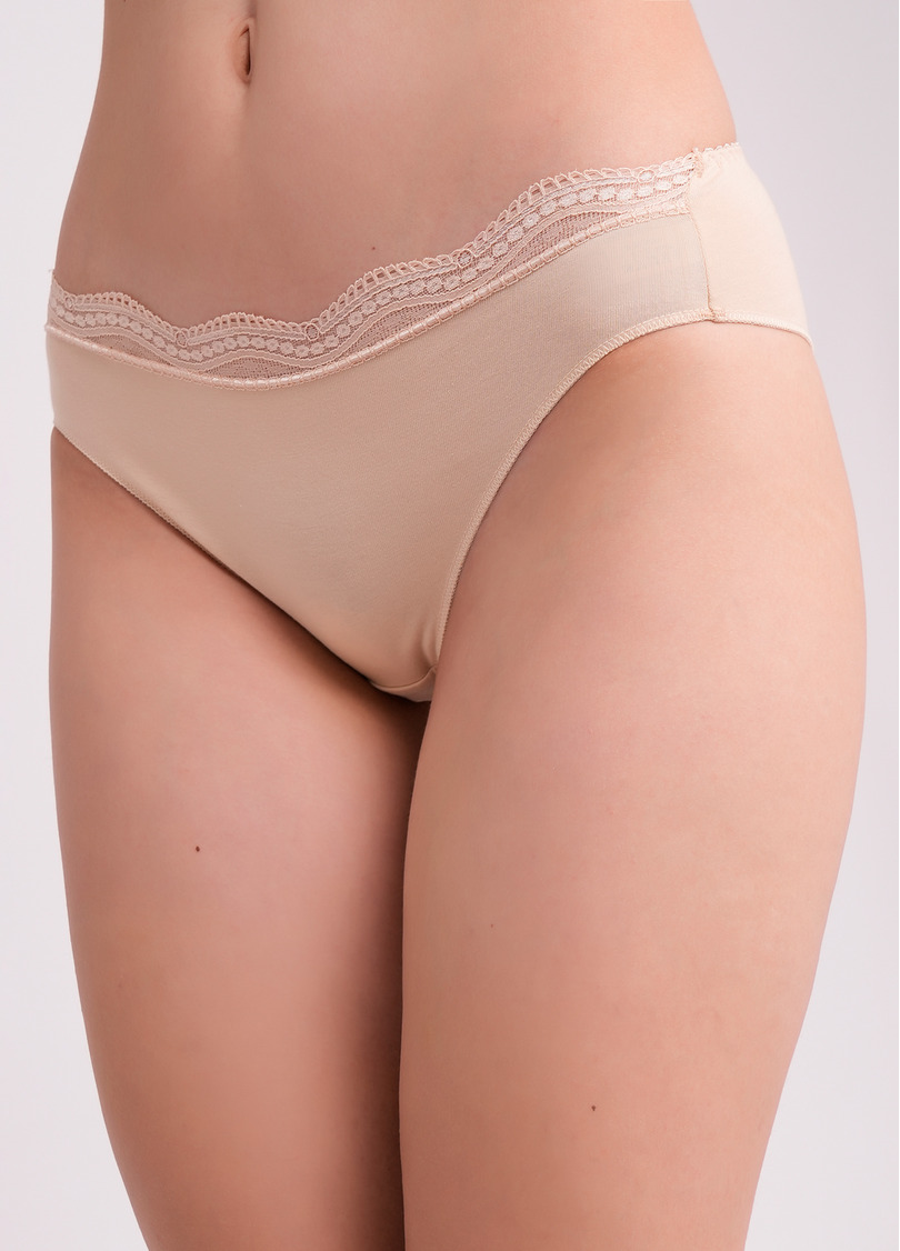 Трусы бразилиана из хлопка Basic chic 2236/61 beige (бежевый)