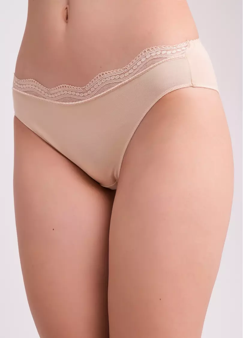 Труси бразиліана з бавовни Basic chic 2236/61 beige (бежевий)