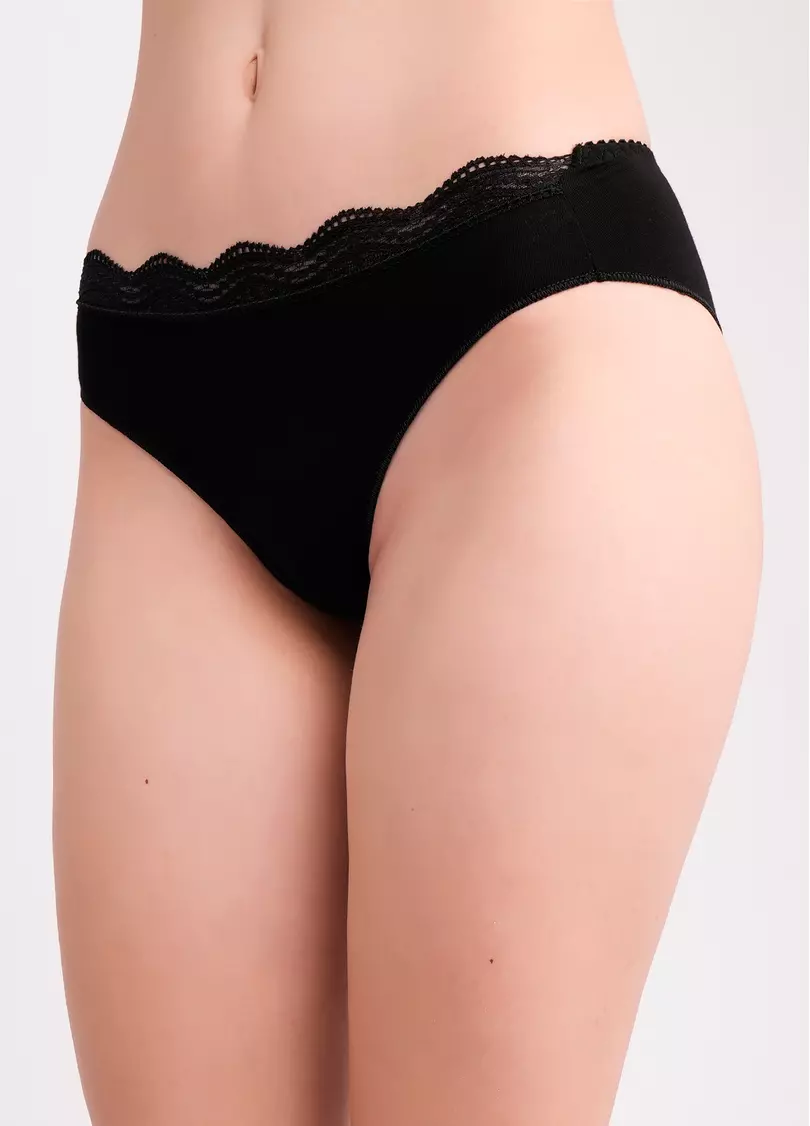 Трусы бразилиана из хлопка Basic chic 2236/61 black (черный)
