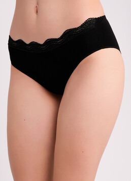 Труси сліпи з бавовни з мереживом Basic chic 2317/61 black (чорний)