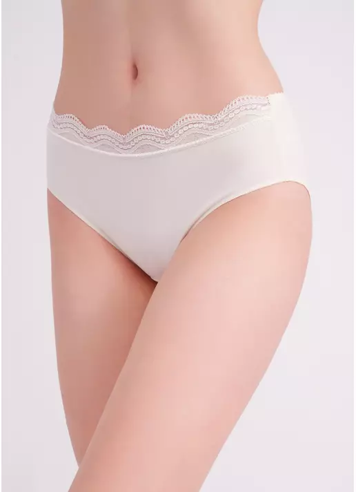 Труси сліпи з бавовни з мереживом Basic chic 2317/61 milk (білий)