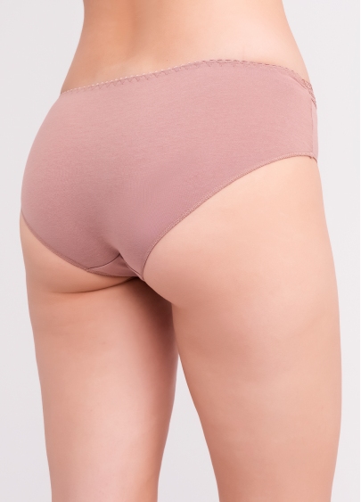 Трусы слипы из хлопка с кружевом Basic chic 2317/61 mokko (коричневый)