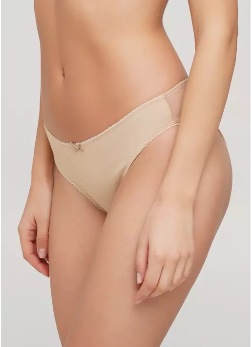 Трусики бразилиана хлопковые с сеткой Basic cotton 2206/45 beige (бежевый)